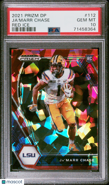2021 Panini Prizm Draft Picks Ja'marr Chase #112 Red Ice PSA 10