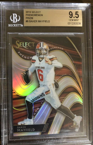 2018 Panini Select Baker Mayfield Rookie Phenomenon Silver Prizm BGS 9.5 Gem Mint