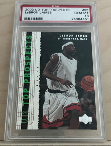 LEBRON JAMES 2003 UPPER DECK TOP PROSPECTS, CARD #55 PSA 10