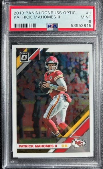 2019 Panini Donruss Optic Patrick Mahomes II #1 PSA 9 Mint Kansas City Chiefs