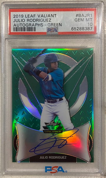 2019 Leaf Valiant Green Julio Rodriguez Auto PSA 10