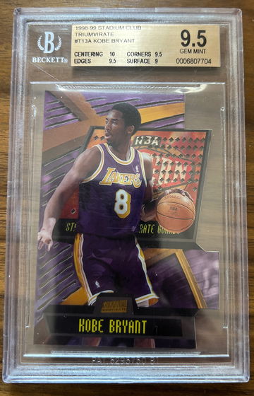 1998-1999 Stadium Club Kobe Bryant Triumvirate #T13A BGS 9.5 