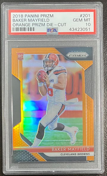 2018 Baker Mayfield Orange Panini Prizm Die-Cut