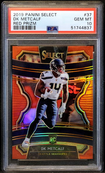 2019 DK METCALF ROOKIE RC 🔥 Select Concourse RED Prizm #/99 🔥 PSA 10 - POP 7