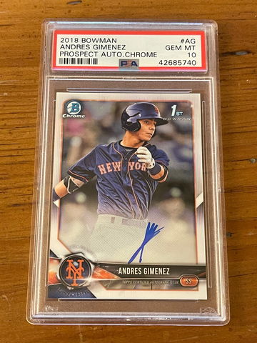 2018 Bowman Chrome Andres Gimenez auto PSA 10
