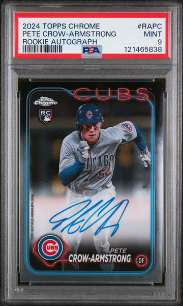 2024 Topps Chrome Rookie Autograph Pete Crow-Armstrong #RA-PC PSA 9