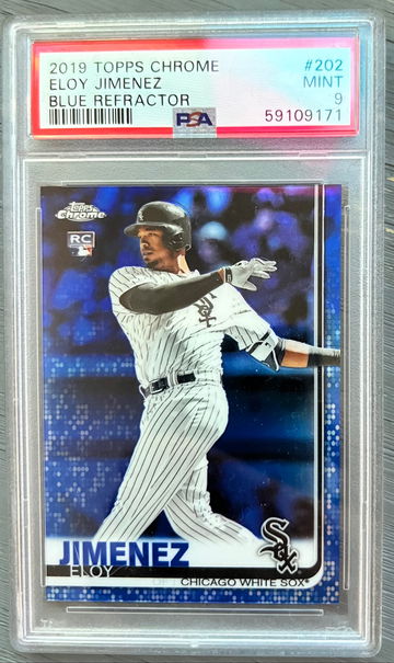 Eloy Jimenez 2019 Topps Chrome Blue Refractor /150 PSA 9
