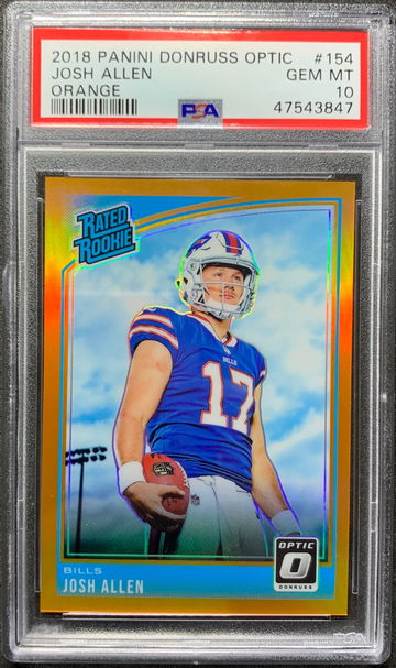 2018 donruss optic josh Allen rated rookie orange holo psa 10