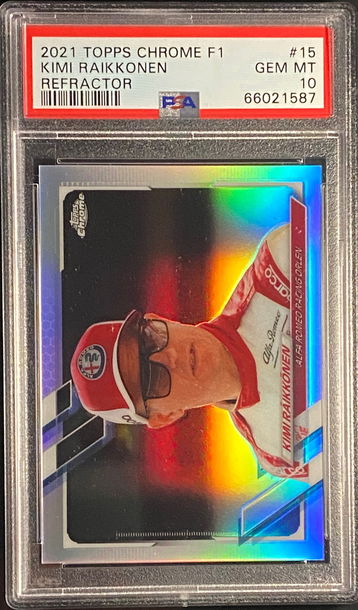 2021 Topps Chrome Kimi Raikkonen Image Variation Refractor IV SP Formula 1 F1 PSA 10