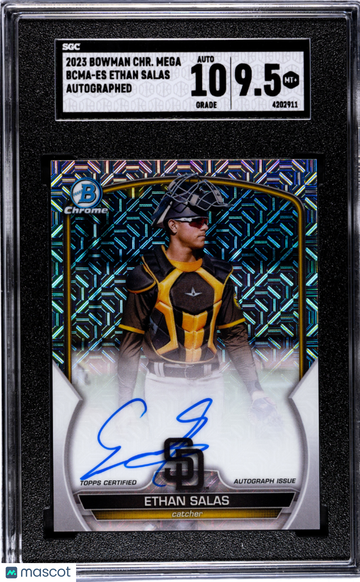 2023 Bowman Chrome Mega Box Ethan Salas #BCMA-ES Autograph SGC 9.5 Auto 10
