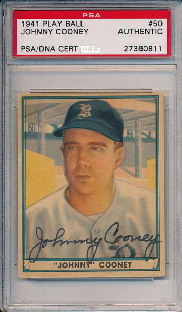 1941 Play Ball #50 Johnny Cooney Braves Signed Auto Autographed JSA / PSA/DNA