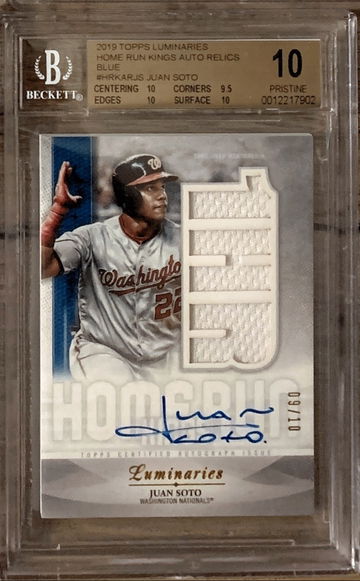 2019 Topps Luminaries Juan Soto /10 BGS 10 Pristine
