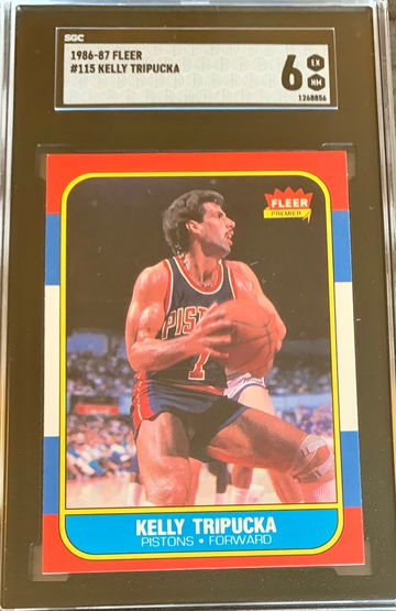 1986-87 Fleer Basketball Card #115 Kelly Tripucka - Graded SGC 6 EX NM