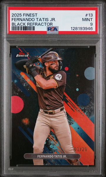 2025 Topps Finest Black Refractor Fernando Tatis #13 /20 PSA 9