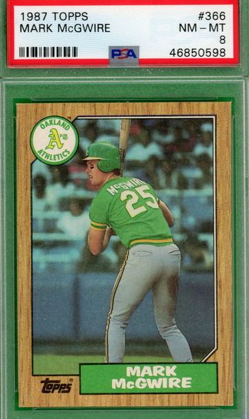 1987 Topps Mark McGwire PSA 8 Near Mint to Mint