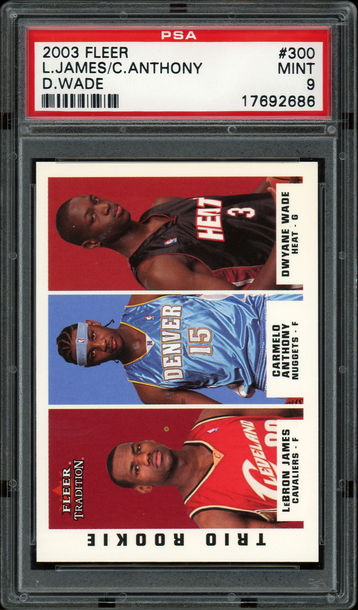 2003 LeBron James/Carmelo Anthony/Dwyane Wade Fleer Tradition #300