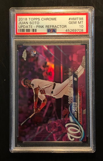 2018 Topps Chrome Update Juan Soto Pink Refractor PSA 10