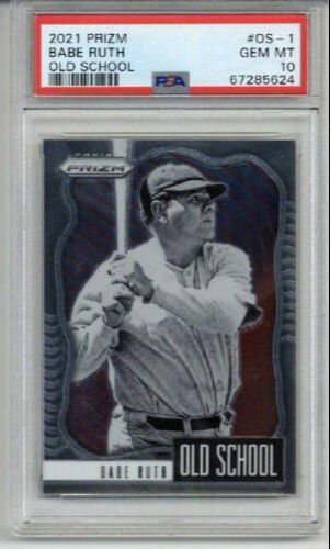 2021 PANINI PRIZM OLD SCHOOL #OS-1 BABE RUTH NEW YORK YANKEES PSA 10 LOW POP