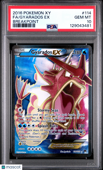 2016 Pokemon Xy Breakpoint Gyarados EX Fa Breakpoint PSA 10 #114