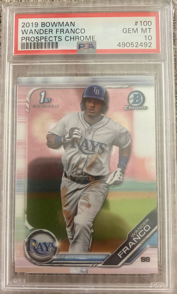 2019 bowman chroMe wander Franco prospects bcp100 psa 10 gem mint 