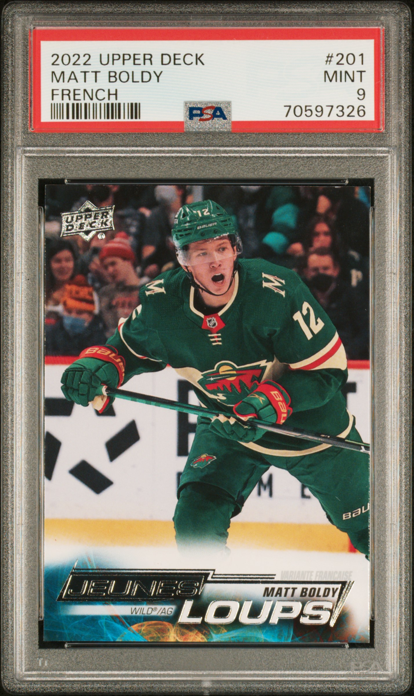2022 Upper Deck Matt Boldy #201 French PSA 9