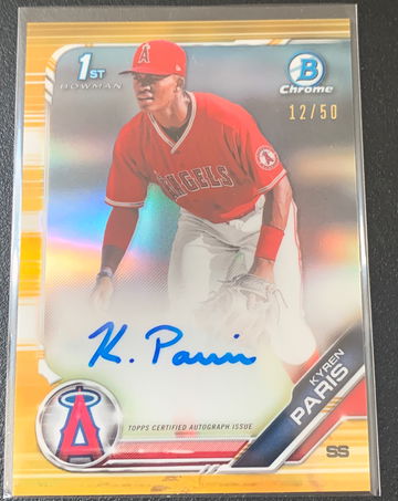 2019 Bowman Chrome Kyren Paris Gols Refractor Auto /50