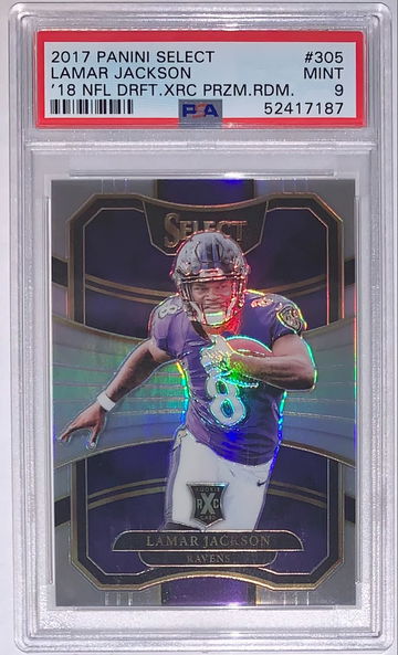 2017 Panini Select Lamar Jackson XRC Rookie PSA 9