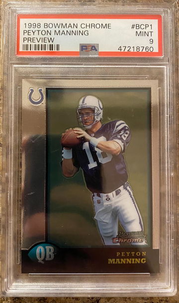 1998 Bowman Chrome Preview PSA 9 Peyton Manning RC Rookie