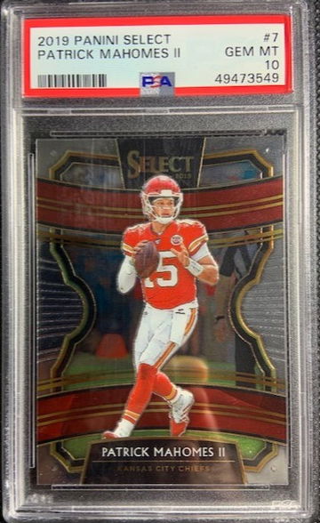 2019 Select Patrick Mahomes Concourse #7 PSA 10 Gem Mint Kansas City Chiefs