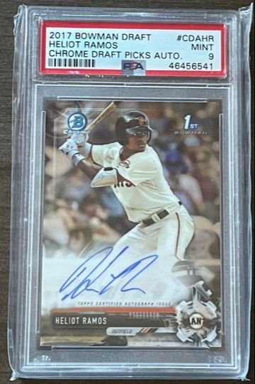 Heliot Ramos 2017 1st Bowman Chrome Auto PSA 9