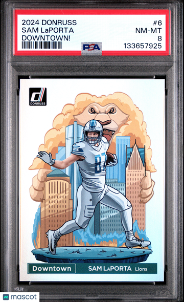 2024 Panini Donruss Downtown! Sam Laporta #6 PSA 8