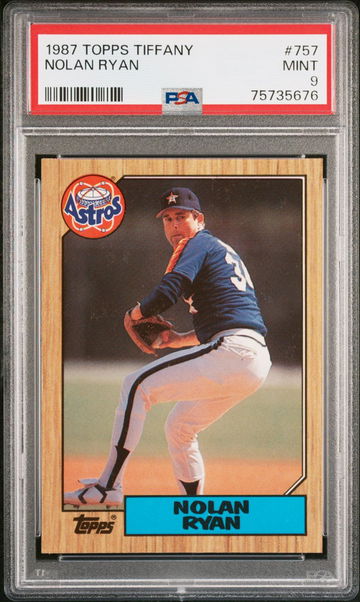 1987 Topps Tiffany NOLAN RYAN #757 - HOF - PSA 9