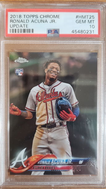 2018 TOPPS CHROME UPDATE RONALD ACUNA JR PSA 10 HMT25