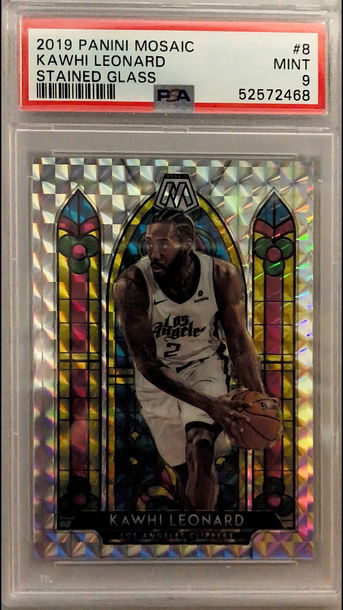 2019 Kawhi Leonard Mosaic Stained Glass PSA 9