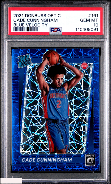 2021 PANINI DONRUSS OPTIC CADE CUNNINGHAM #161 BLUE VELOCITY ROOKIE RC PSA 10