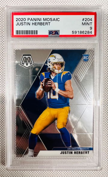 2020 Panini Mosaic JUSTIN HERBERT Rookie PSA 9 RC 