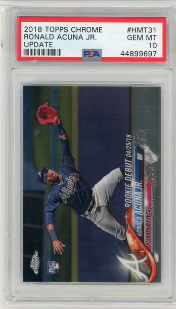 2018 Topps Chrome Update Ronald Acuna Jr PSA 10 Rookie Debut CM