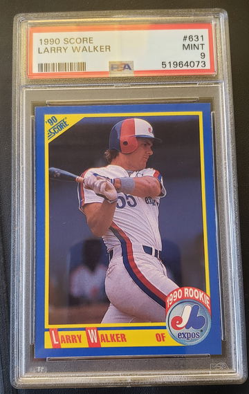 1990 Score #631 Larry Walker RC PSA 9 MINT