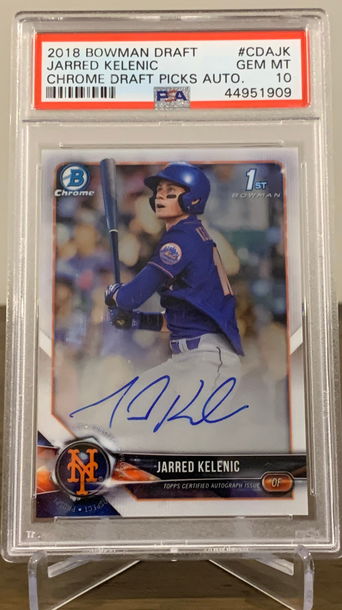 JARRED KELENIC 2018 Bowman Chrome Draft Base Auto PSA 10 Gem Mint