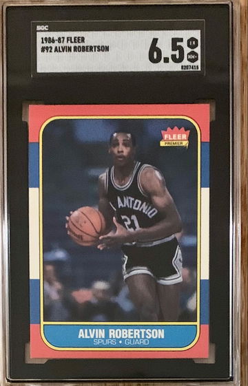 1986-87 Fleer Basketball Card #92 Alvin Robertson - Graded SGC 6.5 EX-NM+