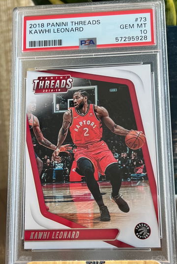 2018 Panini Threads Kawhi Leonard #73 PSA 10 Gem Mint Toronto Raptors Low Pop!