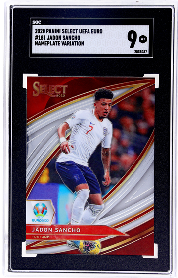 2020 Panini Select UEFA Euro Nameplate Variation Jadon Sancho #181 SGC 9