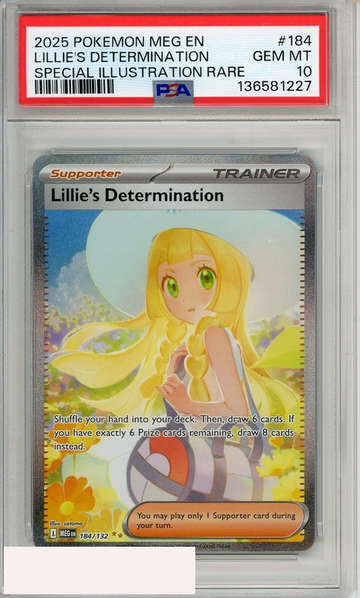 2025 POKEMON MEG EN-MEGA EVOLUTION LILLIES DETERMINATION #184 SIR PSA 10