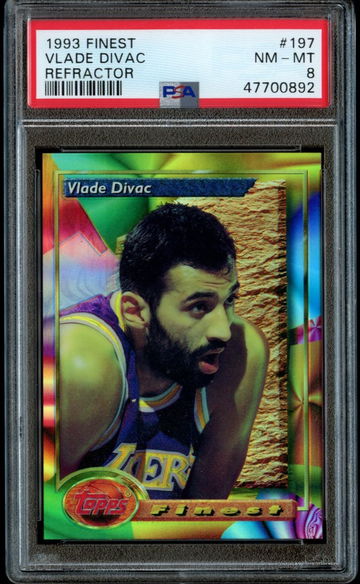 1993-94 Topps Finest Vlade Divac Refractor PSA 8 NM-MT #197