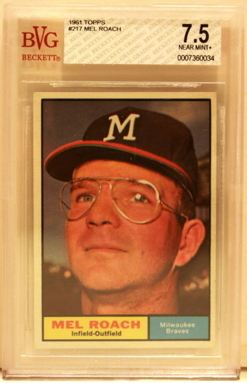 1961 Topps #217 Mel Roach BVG 7.5 Near Mint +