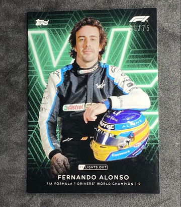 2021 F1 Topps Lights Out Drivers’ World Champion Fernando Alonso F1 Team /75