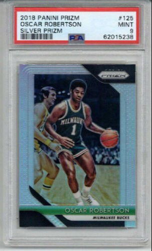 2018 PANINI PRIZM SILVER PRIZM #125 OSCAR ROBERTSON CARD BUCKS PSA 9