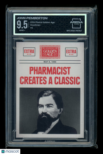 2014 Panini Golden Age Headlines John Pemberton #No. 1 Arena Club 9.5