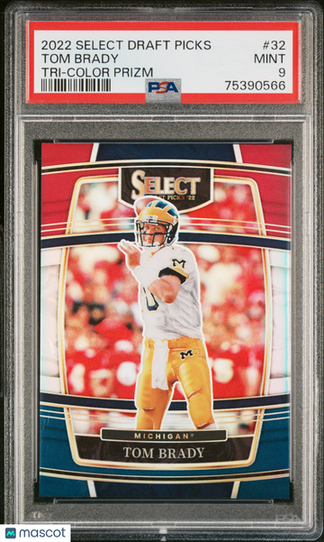 2022 Panini Select Draft Picks Tom Brady #32 Tri Color Prizm /199 Short Print Low Pop PSA 9