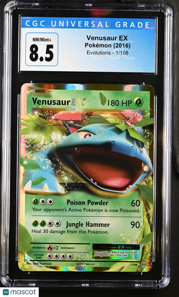2016 Pokémon Evolutions Venusaur EX Holo CGC 8.5 #1/108